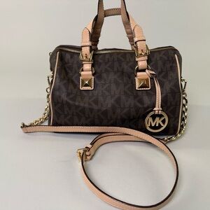 Michael Kors Brown and Tan Satchel Bag